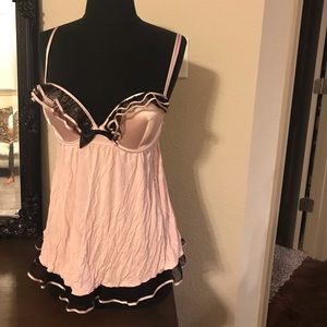 Baby pink and black babydoll